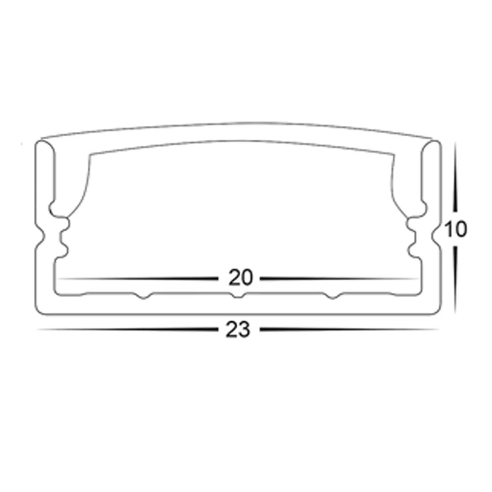 23mm x 10mm Silver Shallow Square Aluminium LED Profile Havit Lighting - HV9693-2310