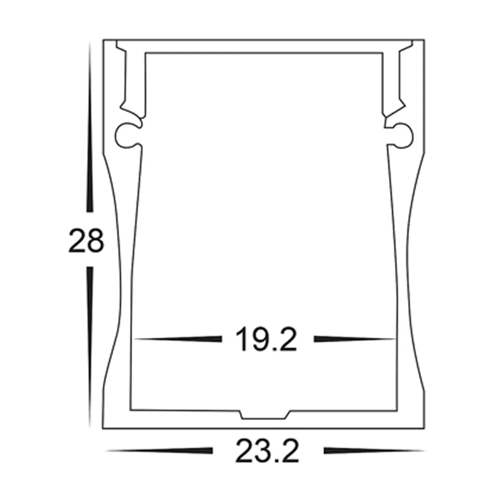 23mm x 28mm Silver Deep Square Aluminium LED Profile Havit Lighting - HV9693-2320