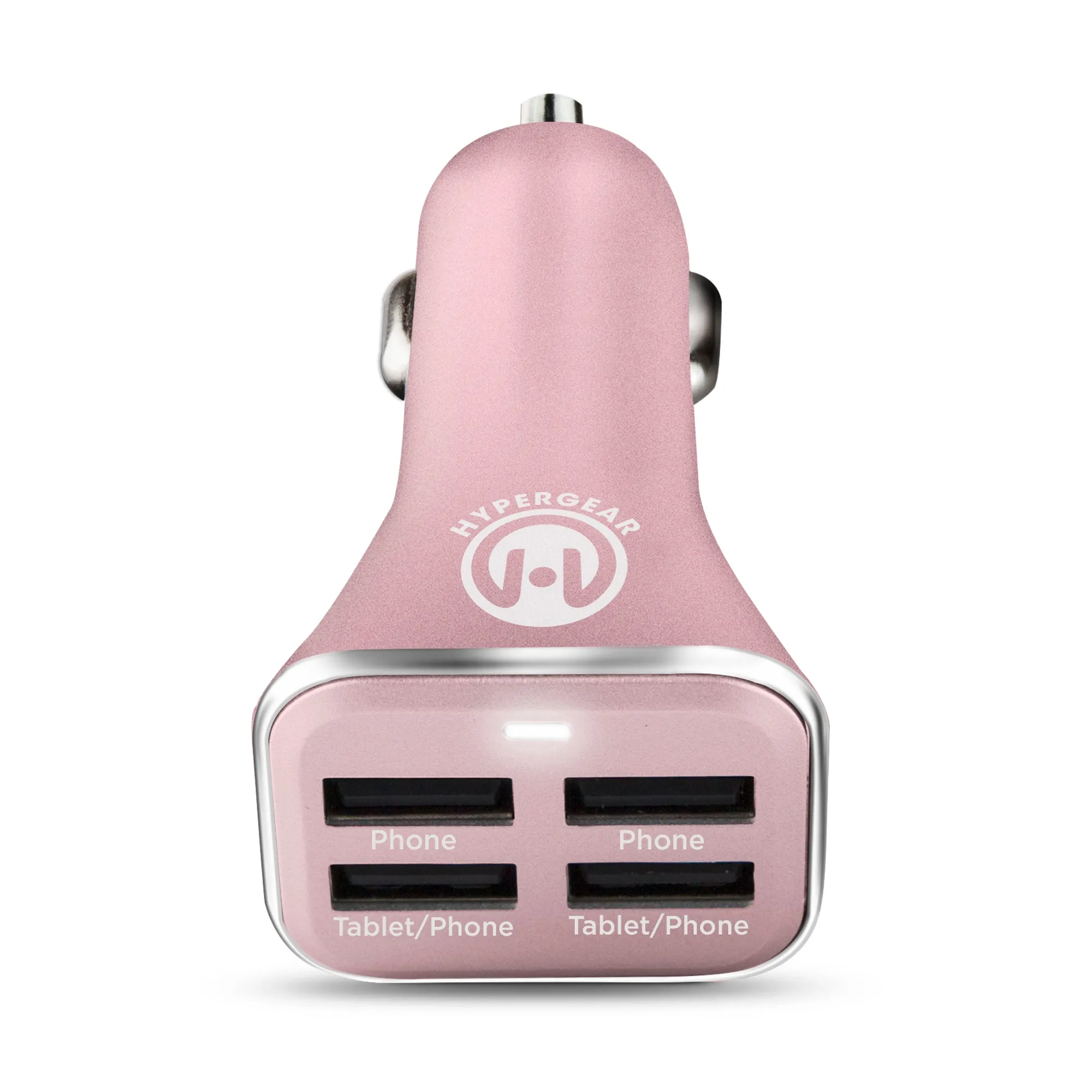 34W Quad USB Car Charger | Rose Gold