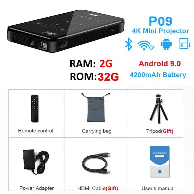 4K DLP  Bluetooth Android 9.0 Projector