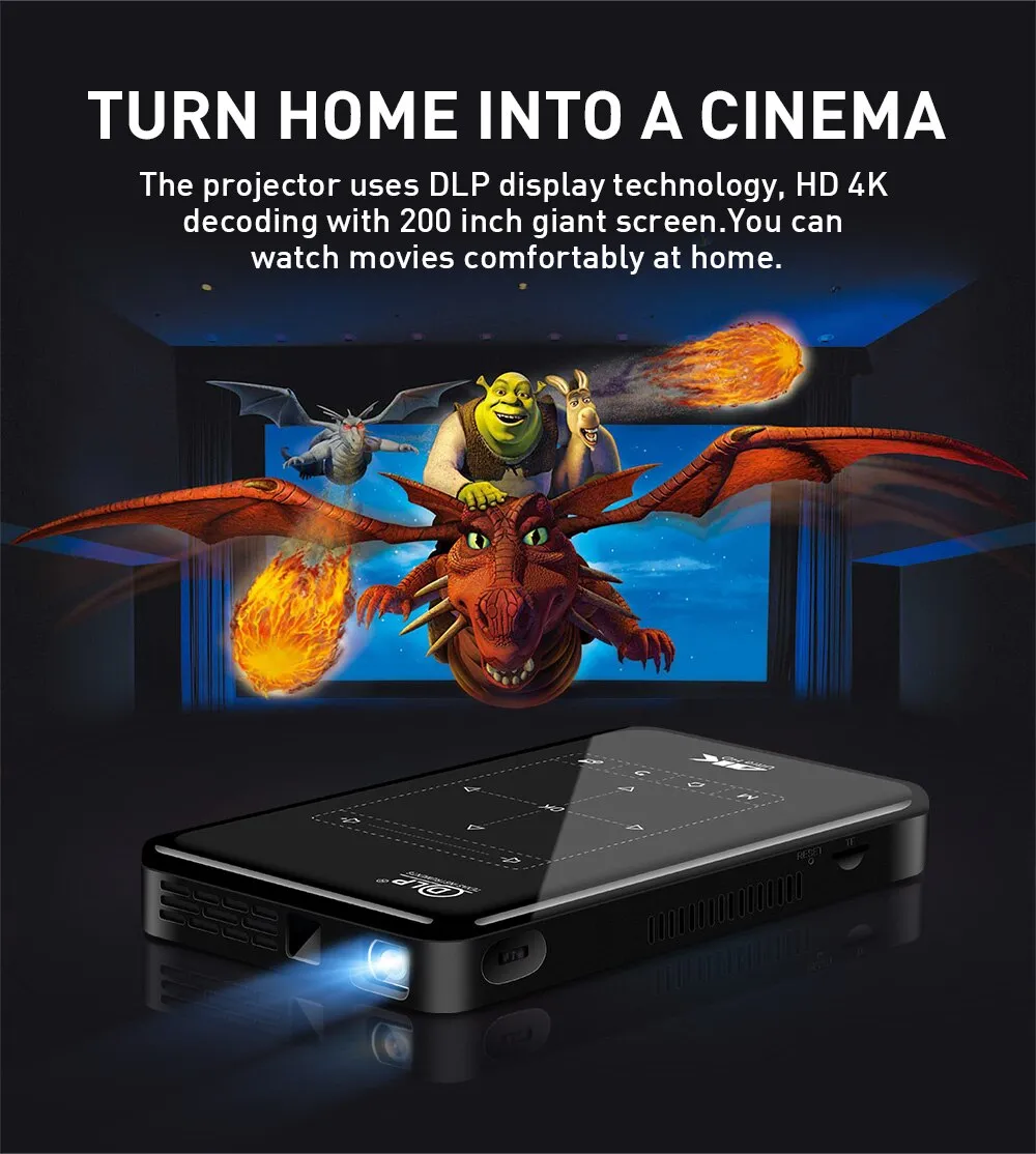 4K DLP  Bluetooth Android 9.0 Projector