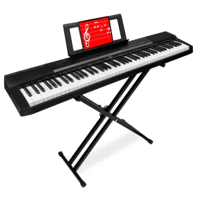 88-Key Digital Piano Set w/ Semi-Weighted Keys, Stand, Sustain Pedal