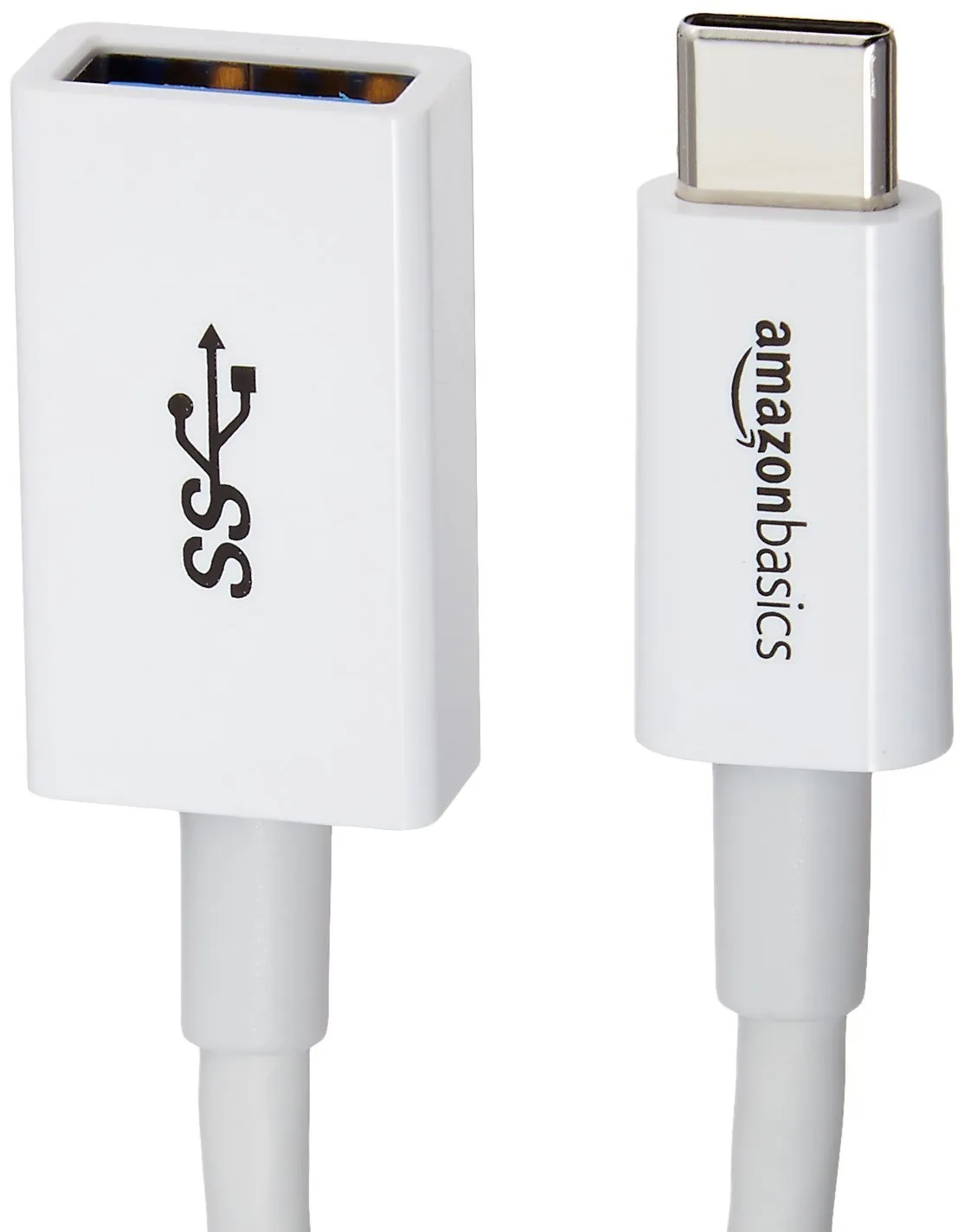 AmazonBasics USB Type-C to USB 3.1 Gen1 Female Adapter - White, 10-Pack