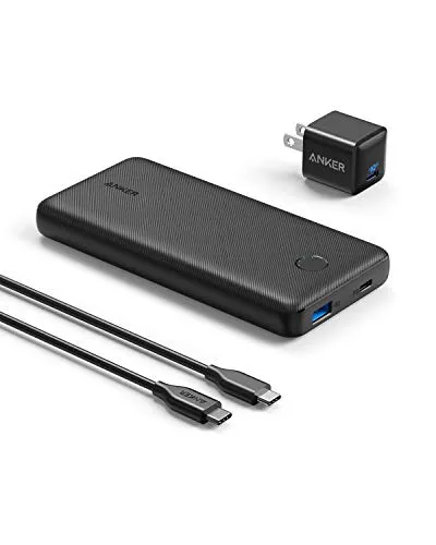 Anker Portable Charger, PowerCore Essential 20000 PD (18W) Power Bank with 18W USB C Charger, High-Capacity 20,000mAh Power Delivery Battery Pack for iPhone 11/11 Pro/11 Pro Max/X/8, Samsung