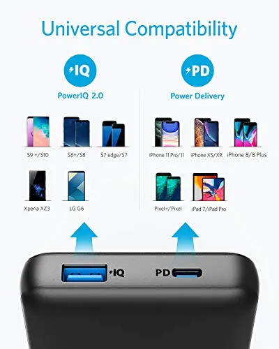 Anker Portable Charger, PowerCore Essential 20000 PD (18W) Power Bank with 18W USB C Charger, High-Capacity 20,000mAh Power Delivery Battery Pack for iPhone 11/11 Pro/11 Pro Max/X/8, Samsung