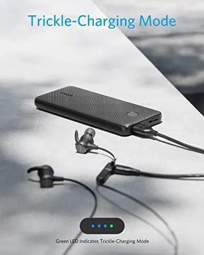 Anker Portable Charger, PowerCore Slim 10000 Power Bank, Compact 10000mAh External Battery, High-Speed PowerIQ Charging Technology for iPhone, Samsung Galaxy and More (USB-C Input Only)