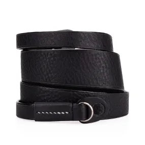 Arte di Mano Boa Neck Strap, 95cm - Minerva Black with White Stitching