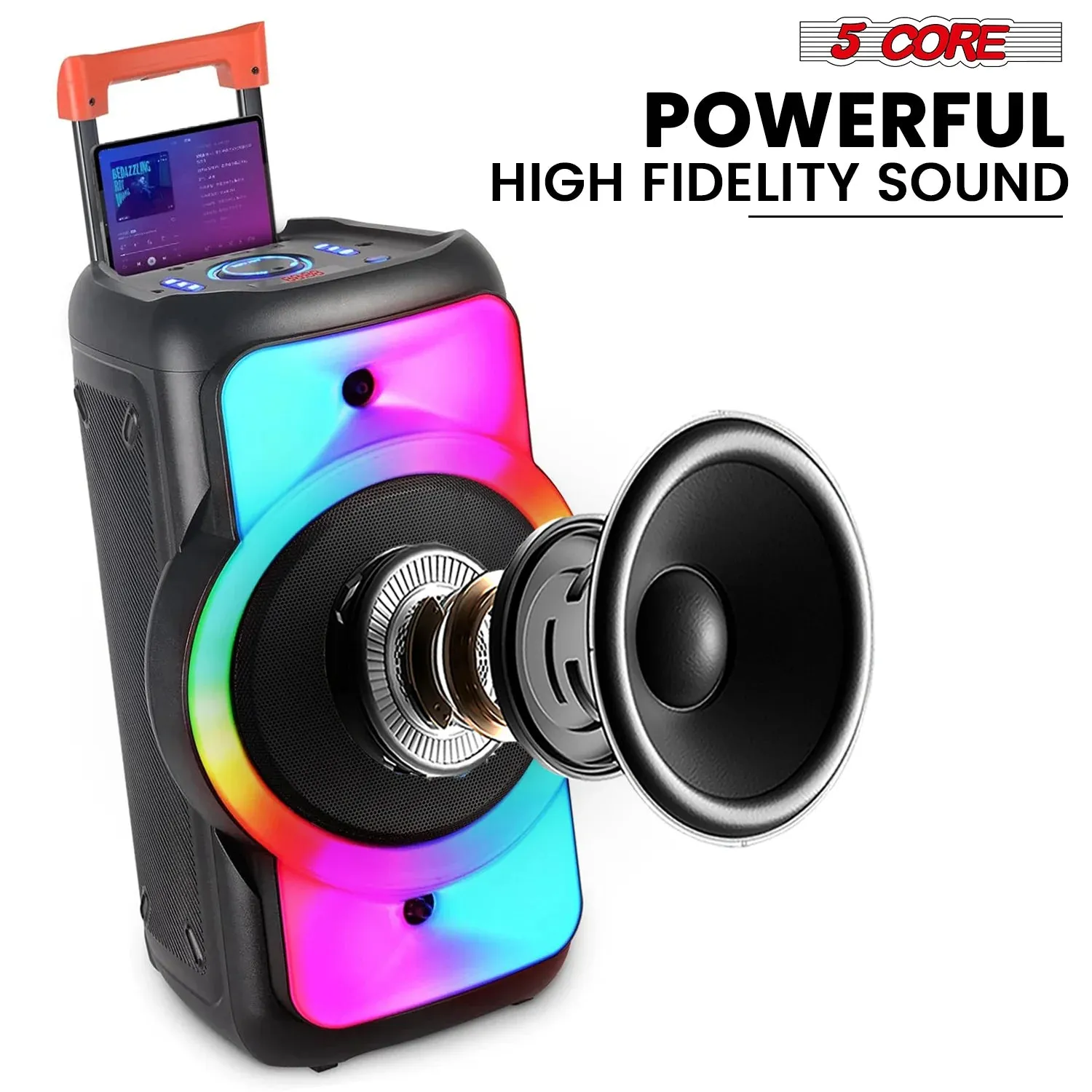 Bluetooth Party Speaker 12 Inch Karaoke Machine   2 Wireless Mic