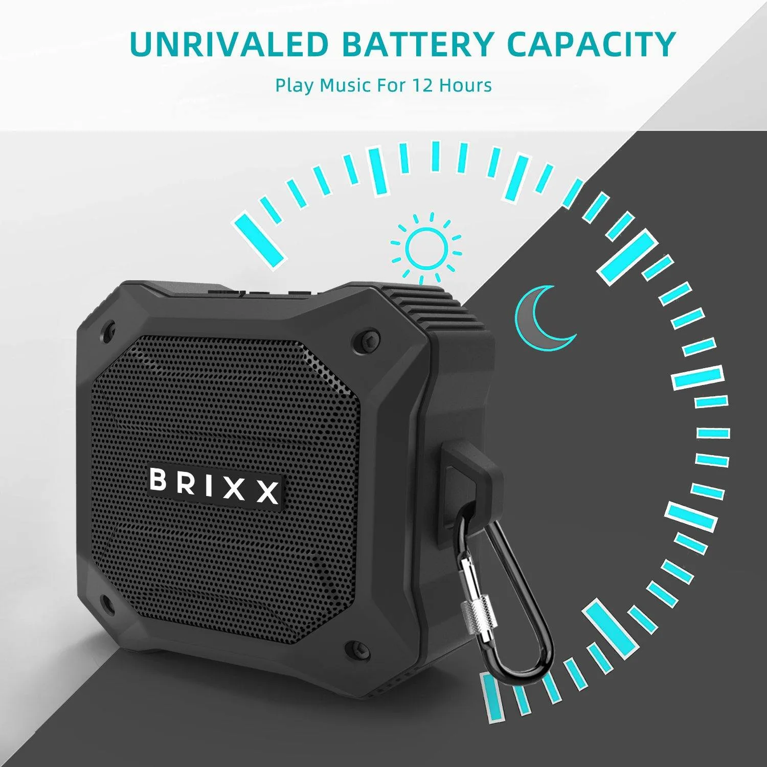 Brixx Explorer D520 Rugged Outdoor Bluetooth Speaker (Grey & Black)