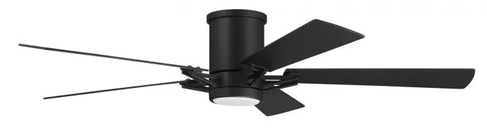 Craftmade WYT52FB5 Wyatt 52" Indoor/Outdoor Ceiling Fan with Light Kit In Flat Black