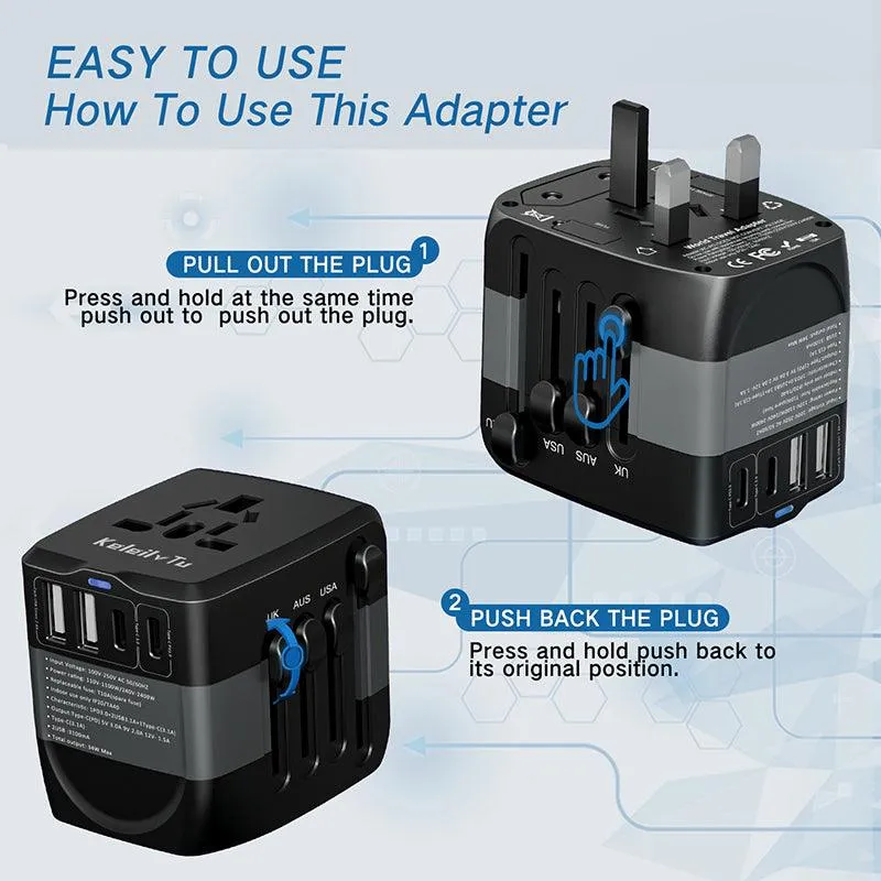 Fabufabu Universal Travel Adapter with International Plug