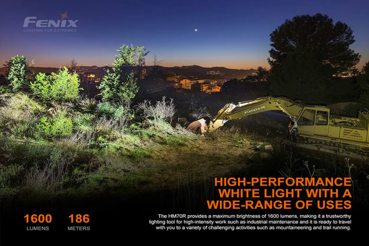 Fenix HM70R Rechargeable Multi-Use Headlamp - 1600 Lumens