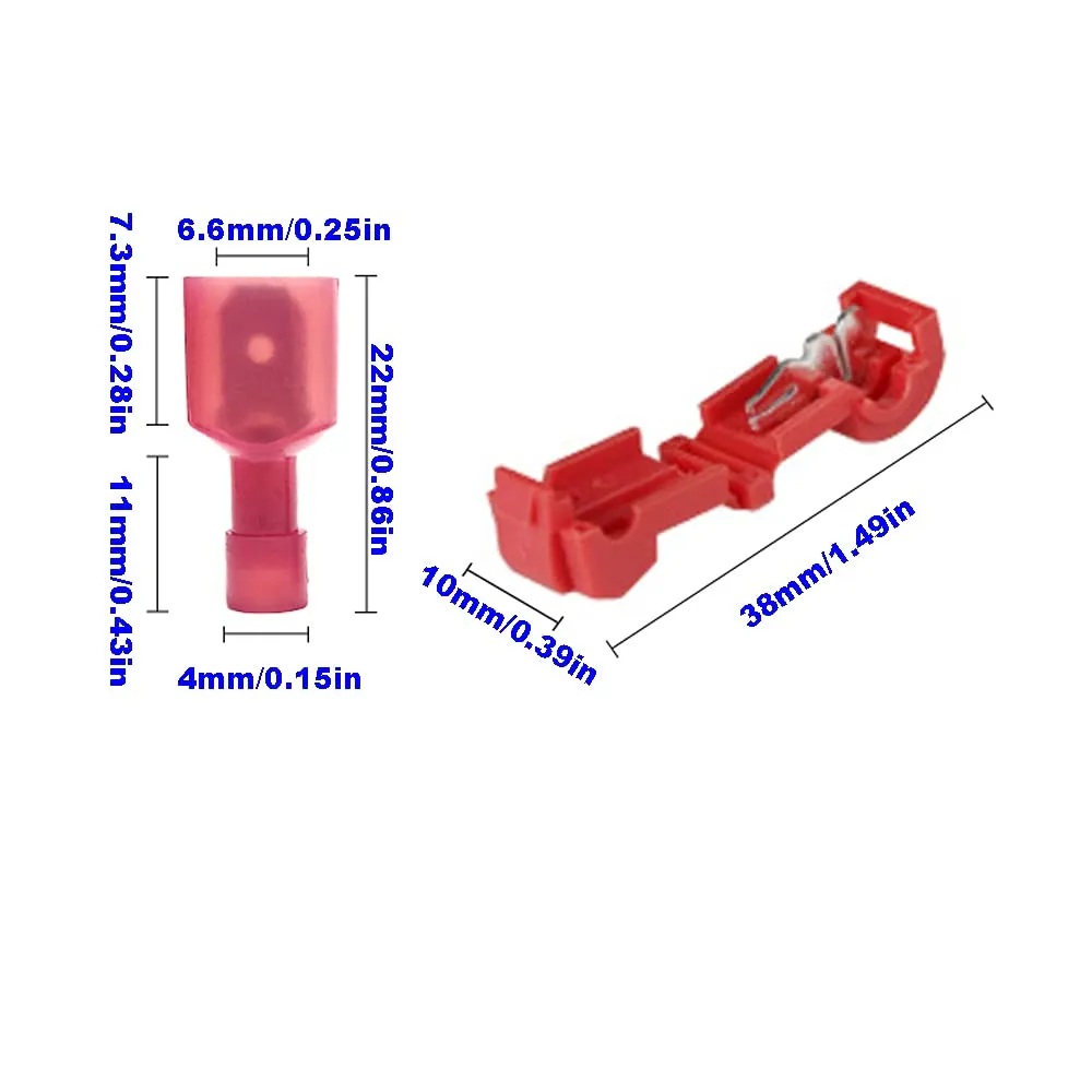 FluxTech - T-Type Tap Wire Connector. Self-Stripping Electrical. Quick Splice Spade Wire Crimp Terminal Kit