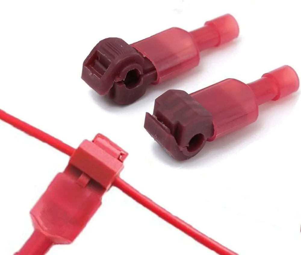 FluxTech - T-Type Tap Wire Connector. Self-Stripping Electrical. Quick Splice Spade Wire Crimp Terminal Kit