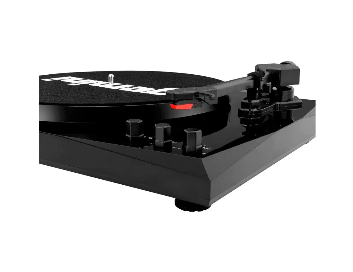 Gemini Record Player Turntable Bluetooth Audio System with Dual Stereo Speakers, Black - Certified Refurbished