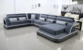 Grando Modern Sectional with Speaker & Wireless Charger & LED Lights