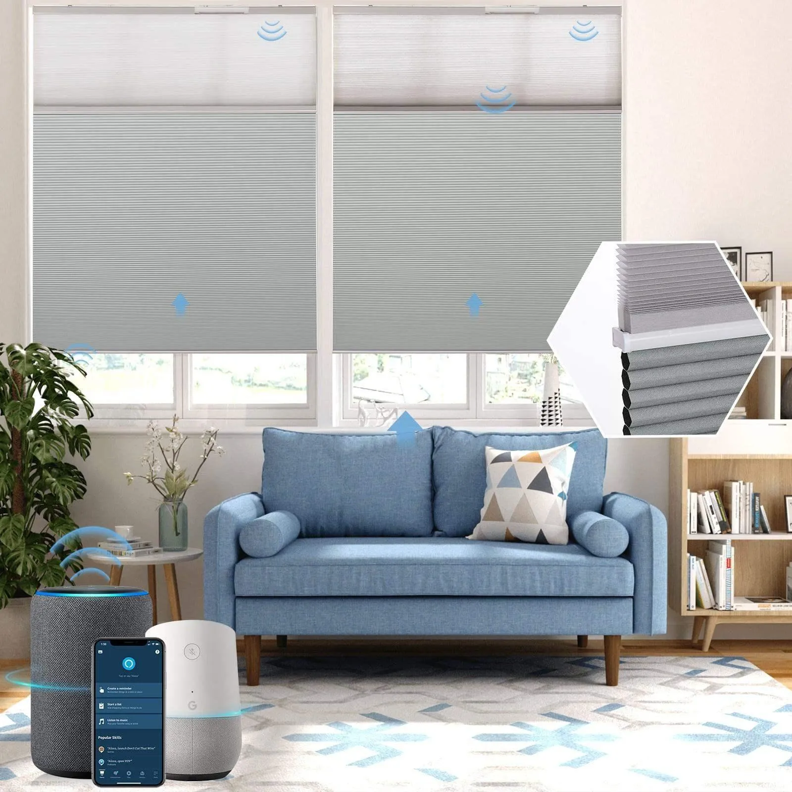 Graywind Motorized Day/Night Cellular Shades | Blackout Series | Customizable