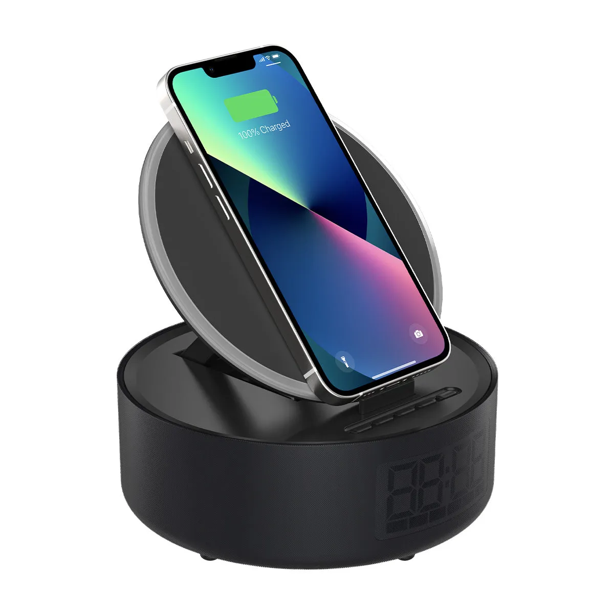 Griffin 15W Wireless Alarm Clock Charging Dock with Bluetooth Speaker