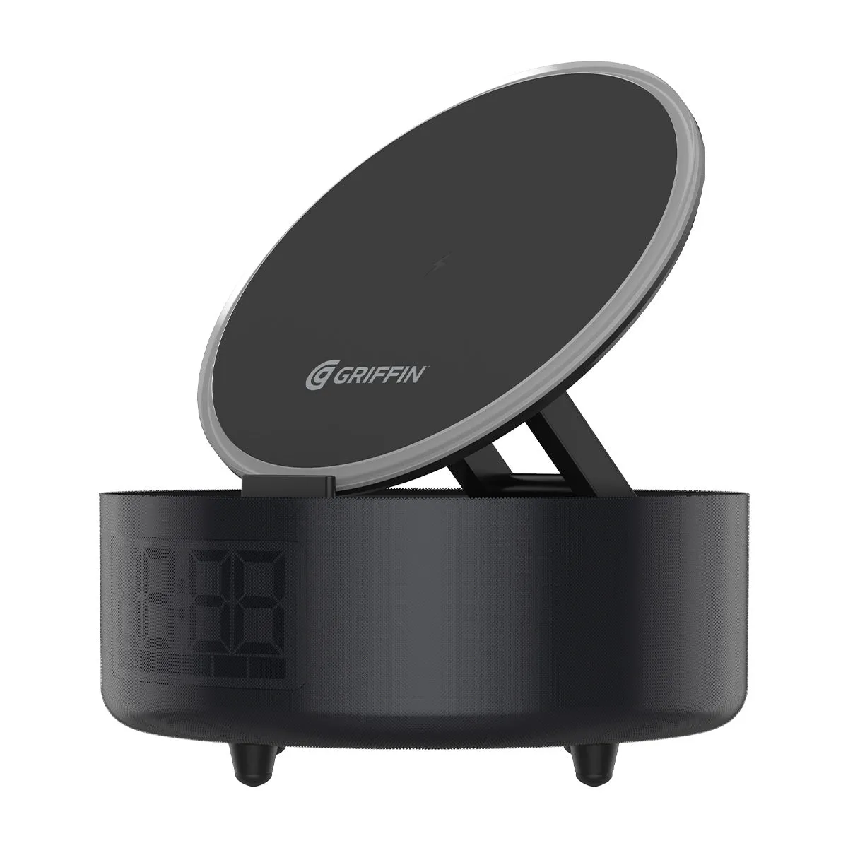 Griffin 15W Wireless Alarm Clock Charging Dock with Bluetooth Speaker