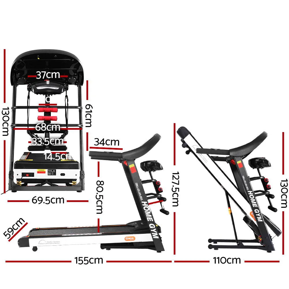 High-Strength Electric Treadmill w/ Massager and Dumbbells - Everfit