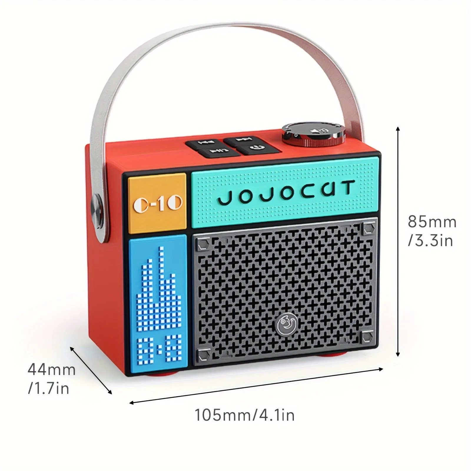 Jojocut Portable Speaker Rechargeable Wireless Speaker With Deep Bass Support TF Card USB Drive Home Decor For Bedroom Office Party Outdoor 1800mAh Battery Extended Usage Time