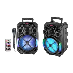 Max Power 8" Woofer Karaoke Bluetooth Speaker W/ Mic - Black