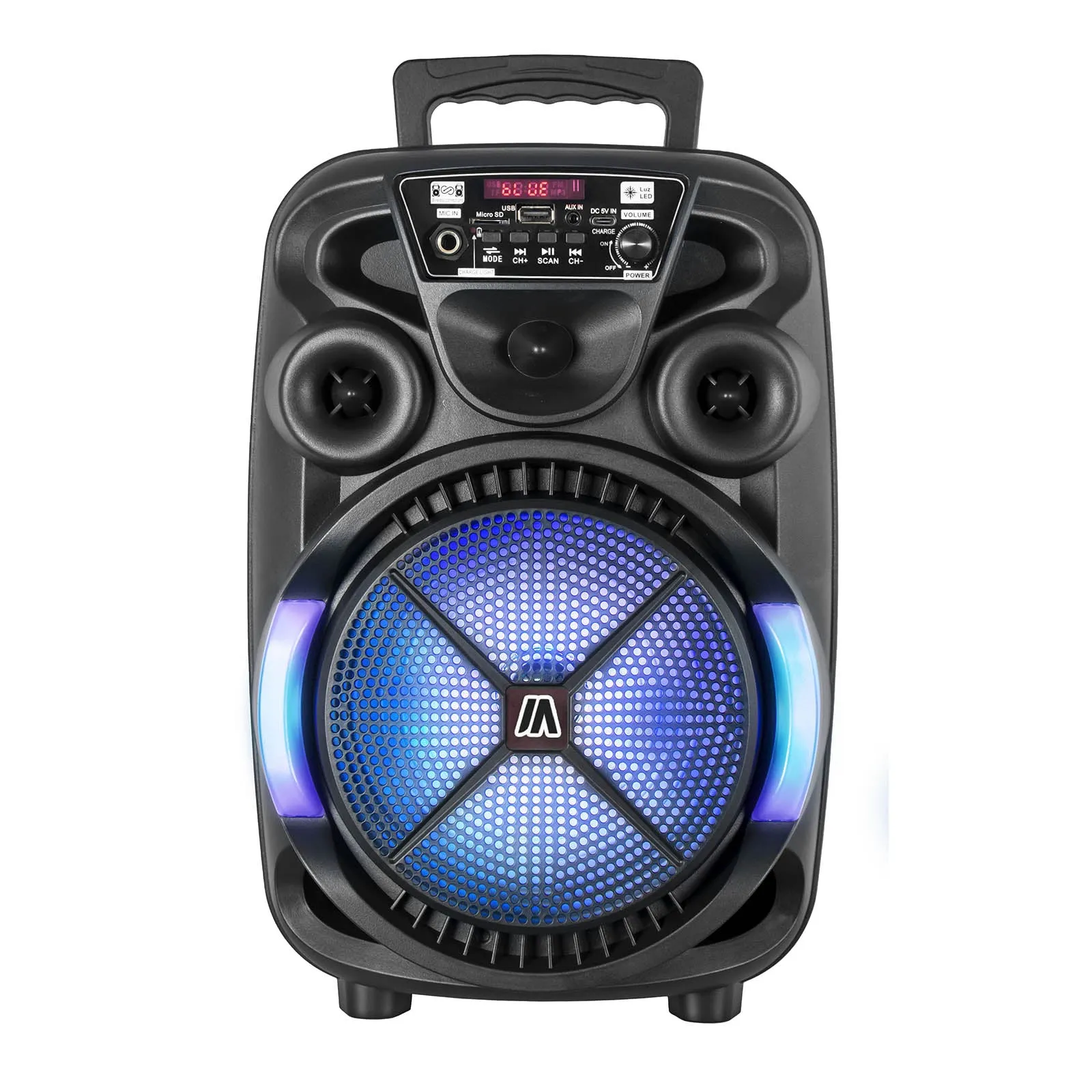 Max Power 8" Woofer Karaoke Bluetooth Speaker W/ Mic - Black