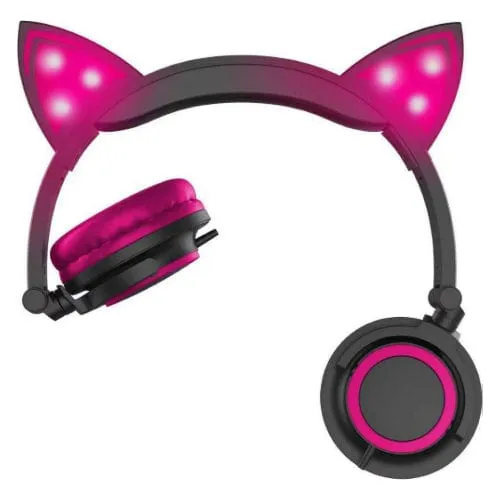 Pink LED Cat Ear: Hype - Headphones