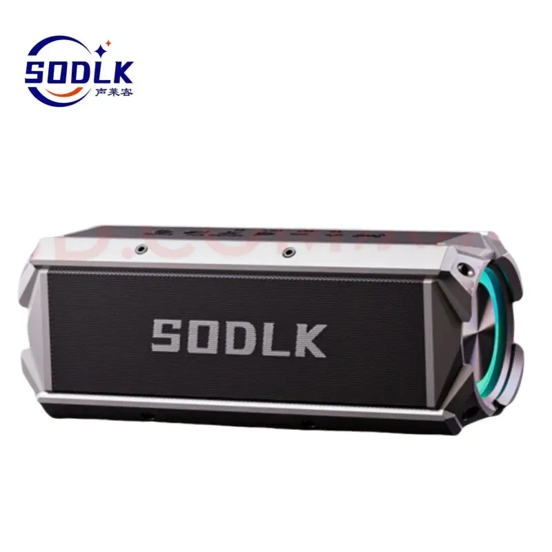 SODLK T200 100W High Power Bluetooth Speaker Outdoor Portable Waterproof Subwoofer with 12 Hour Playback Deep Bass and RGB Light