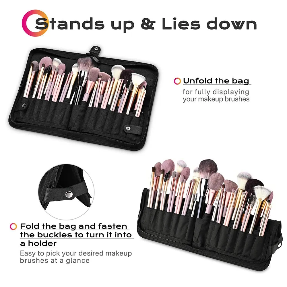 TheLAShop Makeup Brush Holder Stand Up Travel Bag 29-Pocket