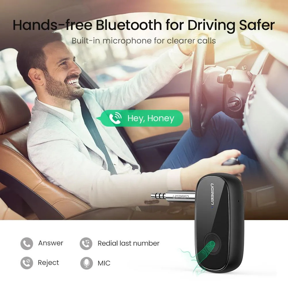 UGREEN Bluetooth 5.0 Aux Car Adapter