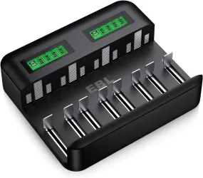 Universal Battery Charger - AA AAA C D Battery Charger for Rechargeable Batteries Ni-MH with 2A USB Port, Type C Input, Fast Charger